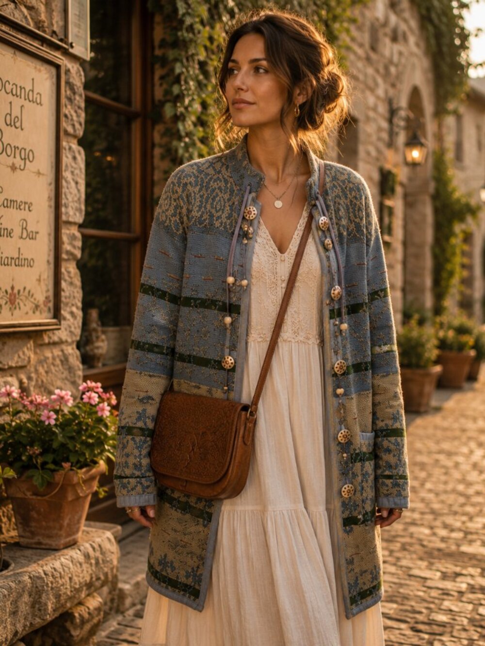 Rare Vintage Flashback Cream & Indigo Woven Jacket – Museum-Quality Art to Wear